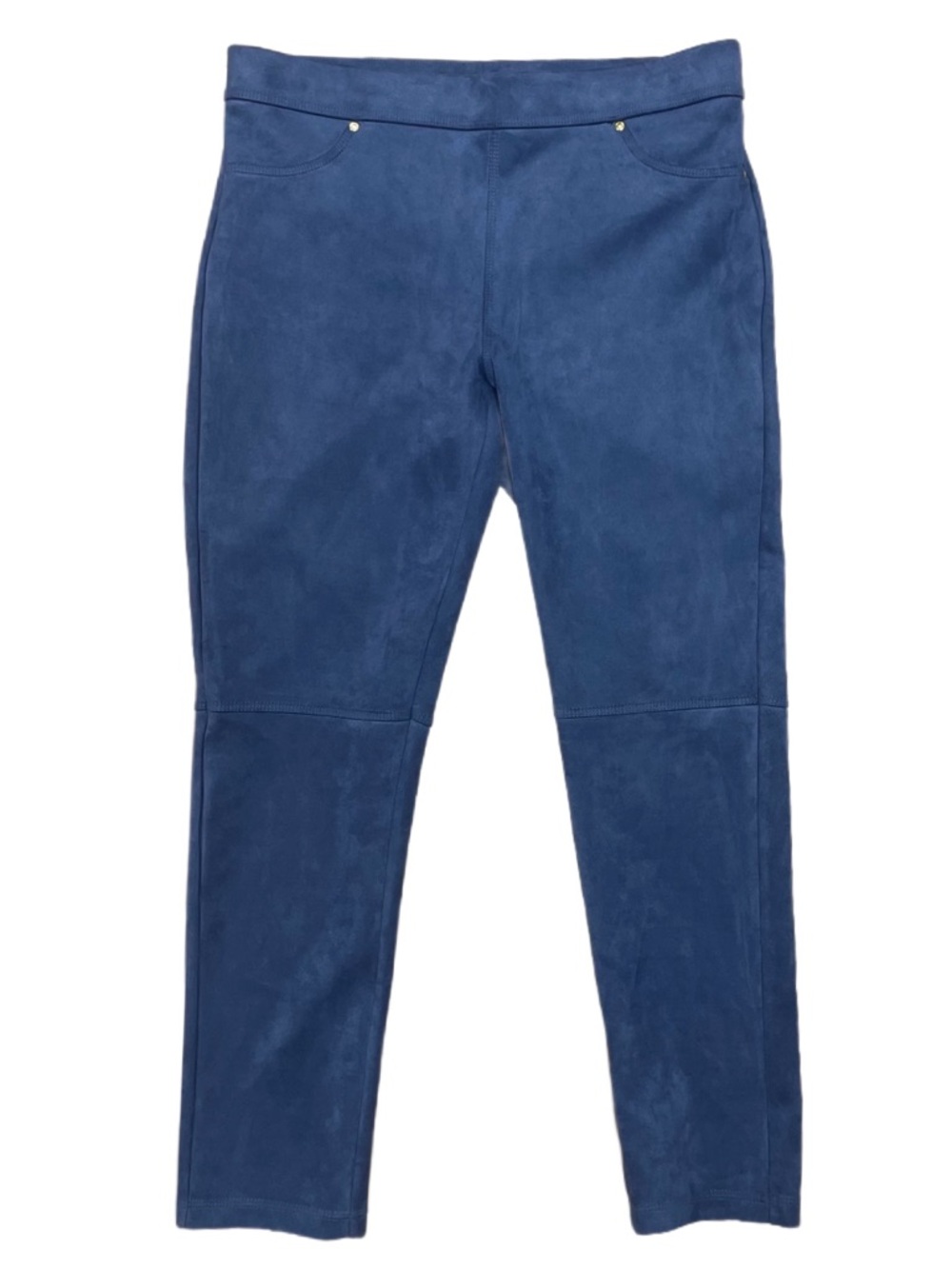 Marc New York Blue Faux Suede Leggings Pants Size Medium Stretch Pull-On - Picture 1 of 12